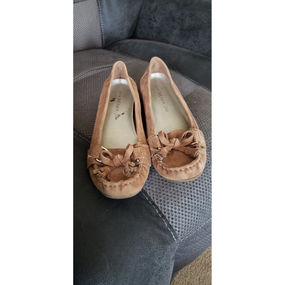 Anne Klein AK Chain Loafer Comfort Slip On Black Flats Shoes Size 8.5 Womens